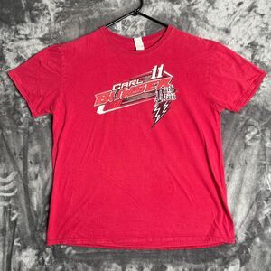 Carl Bowser #11 Racing T Shirt Merch Size XL Back In Black Red Short Sleeve